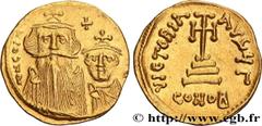 Byzantine coins CONSTANS II and CONSTANTINE IV Type : Solidus  Date : 654-659  Mint name / Town : Constantinople  Metal : gold  Millesimal fineness : 1.000  ‰ Diameter : 20  mm Orientation dies : 6  h