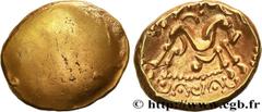 Celtic coins AMBIANI (Area of Amiens) Type : Statère d'or uniface  Date : c. 60-50 AC.  Mint name / Town : Amiens (80)  Metal : gold  Diameter : 16  mm Weight : 6,18  g. Rarity : R1  Obverse legend : 