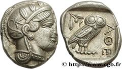 Greek Coins ATTICA - ATHENS Type : Tétradrachme  Date : c. 430 AC.  Mint name / Town : Athènes  Metal : silver  Diameter : 26,5  mm Orientation dies : 1  h. Weight : 17,19  g. Obverse legend : Anépigr