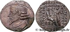 Greek Coins PARTHIA - PARTHIAN KINGDOM - PHRAATES IV Type : Tétradrachme  Date : an 287 (novembre 26 avant J.-C.)  Mint name / Town : Séleucie du Tigre  Metal : billon  Diameter : 25,5  mm Orientation