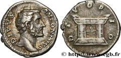 Roman coins DIVUS ANTONINUS PIUS Type : Denier  Date : 162  Mint name / Town : Rome  Metal : silver  Millesimal fineness : 800  ‰ Diameter : 17  mm Orientation dies : 6  h. Weight : 3,31  g. Rarity : 