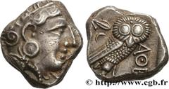Greek Coins ATTICA - ATHENS Type : Tétradrachme  Date : c. 350 - 323/294 AC.  Mint name / Town : Athènes, Attique  Metal : silver  Diameter : 22,5  mm Orientation dies : 9  h. Weight : 17,19  g. Rarit