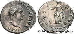 Roman coins VESPASIAN Type : Denier  Date : janvier - juin  Mint name / Town : Rome  Metal : silver  Millesimal fineness : 900  ‰ Diameter : 19  mm Orientation dies : 7  h. Weight : 3,85  g. Rarity : 