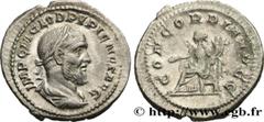 Roman coins PUPIENUS Type : Denier  Date : 238  Mint name / Town : Rome  Metal : silver  Millesimal fineness : 500  ‰ Diameter : 20  mm Orientation dies : 6  h. Weight : 3,21  g. Rarity : R2  Officine