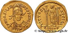 Roman coins BASILISCUS Type : Solidus  Date : 475  Mint name / Town : Constantinople  Metal : gold  Diameter : 20  mm Orientation dies : 6  h. Weight : 4,43  g. Rarity : R2  Officine : 1re  Obverse le