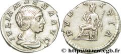 JULIA MAESA(+223 ou 226)Julia MوsaSœur de Julia Domna, mère de Julia Soémias et de Julia Mamée, grand-mère d'Elagabal et d'Alexandre Sévère - Augusta(218-223/226) Denier N° v36_0549    Date : 222 Nom 