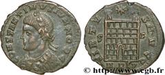 CONSTANTIN II(1/03/317-04/340)Flavius Claudius Julius ConstantinusCésar(1/03/317-9/09/337) Centenionalis ou nummus hybride N° v36_1004    Date : 327-328 Nom de l'atelier : Arles Métal : cuivre Diamètr