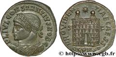 CONSTANCE II(8/11/324-3/11/361)Flavius Julius Valerius ConstantiusCésar(8/11/324-9/09/337) Centenionalis ou nummus N° v36_1010    Date : 328-329 Nom de l'atelier : Arles Métal : cuivre Diamètre : 19mm