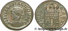 CONSTANCE II(8/11/324-3/11/361)Flavius Julius Valerius ConstantiusCésar(8/11/324-9/09/337) Centenionalis ou nummus N° v36_1016    Date : 328-329 Nom de l'atelier : Arles Métal : cuivre Diamètre : 18,5