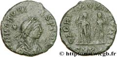 HONORIUS(22/01/393-15/08/423)Flavius Honorius Nummus, (PBQ, ئ 4) N° v36_1114    Date : 408-423 Nom de l'atelier : Mysie, Cyzique Métal : cuivre Diamètre : 15mm Axe des coins : 12h. Poids : 2,15g. Degr