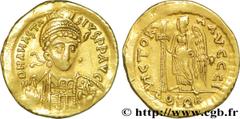 ANASTASE(11/04/491-1/07/518) Solidus N° v36_1130    Date : 491-498 Nom de l'atelier : Constantinople Métal : or Diamètre : 20,5mm Axe des coins : 6h. Poids : 4,37g. Degré de rareté : R1 Etat de conser