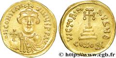 CONSTANS II(09/641-15/07/668) Solidus N° v36_1175    Date : 641-646 Nom de l'atelier : Constantinople Métal : or Diamètre : 19,5mm Axe des coins : 6h. Poids : 4,41g. Degré de rareté : R2 Etat de conse