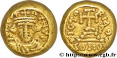 CONSTANS II(09/641-15/07/668) Solidus globulaire N° v36_1177    Date : 650/651 Nom de l'atelier : Afrique, Carthage Métal : or Diamètre : 11mm Axe des coins : 6h. Poids : 4,31g. Degré de rareté : R3 E