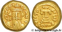 CONSTANS II(09/641-15/07/668) Solidus globulaire N° v36_1178    Date : 653/654 Nom de l'atelier : Afrique, Carthage Métal : or Diamètre : 11,5mm Axe des coins : 6h. Poids : 4,42g. Degré de rareté : R2
