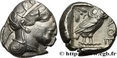 Greek Coins ATTICA - ATHENS Type : Tétradrachme  Date : c. 430 AC.  Mint name / Town : Athènes  Metal : silver  Diameter : 25  mm Orientation dies : 12  h. Weight : 17,18  g. Obverse legend : Anépigra
