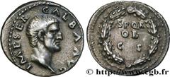 Roman coins GALBA Type : Denier  Date : septembre - décembre  Date : 68  Mint name / Town : Rome  Metal : silver  Millesimal fineness : 900  ‰ Diameter : 18,5  mm Orientation dies : 5  h. Weight : 3,5