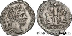 Roman coins SEPTIMIUS SEVERUS Type : Denier  Date : 198  Mint name / Town : Laodicée  Metal : silver  Diameter : 19  mm Orientation dies : 7  h. Weight : 2,68  g. Rarity : R2  Officine : 3e  Obverse l