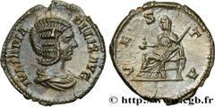 Roman coins JULIA DOMNA Type : Denier  Date : 215  Mint name / Town : Rome  Metal : silver  Millesimal fineness : 500  ‰ Diameter : 19  mm Orientation dies : 6  h. Weight : 2,85  g. Officine : 6e  Obv