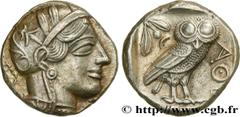Greek Coins ATTICA - ATHENS Type : Tétradrachme  Date : c. 430 AC.  Mint name / Town : Athènes  Metal : silver  Diameter : 24  mm Orientation dies : 6  h. Weight : 17,24  g. Obverse legend : Anépigrap