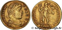 Roman coins VALENS Type : Solidus  Date : octobre  Date : 367  Mint name / Town : Nicomédie  Metal : gold  Millesimal fineness : 1000  ‰ Diameter : 20,5  mm Orientation dies : 6  h. Weight : 4,26  g. 