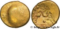 Celtic coins AMBIANI (Area of Amiens) Type : Statère d'or uniface  Date : c. 60-50 AC.  Mint name / Town : Amiens (80)  Metal : gold  Diameter : 17  mm Weight : 6,27  g. Rarity : R1  Obverse legend : 