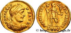 Roman coins VALENS Type : Solidus  Date : octobre  Date : 367  Mint name / Town : Nicomédie  Metal : gold  Millesimal fineness : 1000  ‰ Diameter : 21  mm Orientation dies : 6  h. Weight : 4,35  g. Ra