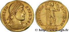Roman coins VALENS Type : Solidus  Date : octobre  Date : 367  Mint name / Town : Aquilée  Metal : gold  Diameter : 20,5  mm Orientation dies : 12  h. Weight : 4,48  g. Rarity : R2  Officine : 6e  Obv