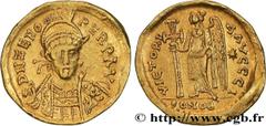 Roman coins ZENO Type : Solidus  Date : c. 476-491  Mint name / Town : Constantinople  Metal : gold  Diameter : 18,5  mm Orientation dies : 6  h. Weight : 4,21  g. Rarity : R2  Officine : 10e  Obverse