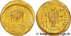Byzantine coins JUSTINIAN I Type : Solidus  Date : 542-565  Mint name / Town : Constantinople  Metal : gold  Millesimal fineness : 1000  ‰ Diameter : 20  mm Orientation dies : 6  h. Weight : 4,46  g. 