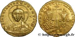 Byzantine coins CONSTANTINE VII PORPHYROGENITUS Type : Solidus  Date : 945-955  Mint name / Town : Constantinople  Metal : gold  Diameter : 19  mm Orientation dies : 6  h. Weight : 4,30  g. Rarity : R