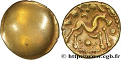 Celtic coins AMBIANI (Area of Amiens) Type : Statère d'or uniface  Date : c. 60-50 AC.  Mint name / Town : Amiens (80)  Metal : gold  Diameter : 18,5  mm Weight : 5,86  g. Rarity : R2  Obverse legend 