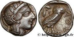 Greek Coins ATTICA - ATHENS Type : Tétradrachme  Date : c. 430 AC.  Mint name / Town : Athènes  Metal : silver  Diameter : 24  mm Orientation dies : 9  h. Weight : 17,18  g. Obverse legend : Anépigrap