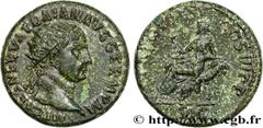 Roman coins TRAJANUS Type : Dupondius  Date : 100  Mint name / Town : Rome  Metal : copper  Diameter : 27  mm Orientation dies : 6  h. Weight : 13,25  g. Officine : 2e  Obverse legend : IMP CAES NERVA