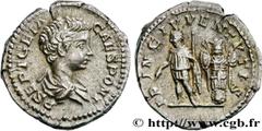 Roman coins GETA Type : Denier  Date : 200  Mint name / Town : Rome  Metal : silver  Millesimal fineness : 650  ‰ Diameter : 19  mm Orientation dies : 12  h. Weight : 3,32  g. Rarity : R1  Officine : 