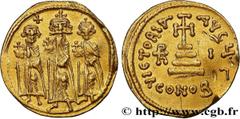Byzantine coins HERACLIUS, HERACLIUS CONSTANTINE and HERACLONAS Type : Solidus  Date : 636-637  Mint name / Town : Constantinople  Metal : gold  Millesimal fineness : 1000  ‰ Diameter : 20  mm Orienta
