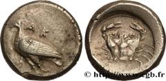 Greek Coins SICILY - AKRAGAS Type : Didrachme  Date : c. 480-472 AC.  Mint name / Town : Agrigente  Metal : silver  Diameter : 20  mm Orientation dies : 1  h. Weight : 9,02  g. Rarity : R1  Obverse le