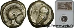 Greek Coins ATTICA - ATHENS Type : Tétradrachme  Date : c. 500-480 AC.  Mint name / Town : Athènes  Metal : silver  Diameter : 21  mm Orientation dies : 7  h. Weight : 17,51  g. Rarity : R2  Obverse l