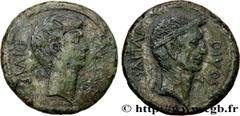 Roman coins OCTAVIAN AND JULIUS CAESAR Type : Sesterce  Date : 38 AC.  Mint name / Town : Rome ou Italie  Metal : copper  Diameter : 30  mm Orientation dies : 11  h. Weight : 14,23  g. Rarity : R1  Ob