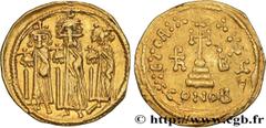 Byzantine coins HERACLIUS, HERACLIUS CONSTANTINE and HERACLONAS Type : Solidus  Date : 638-639  Mint name / Town : Constantinople  Metal : gold  Millesimal fineness : 1000  ‰ Diameter : 20  mm Orienta
