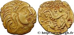 Celtic coins PARISII (Area of Paris) Type : Statère d'or, classe V  Date : c. 60-52 AC.  Mint name / Town : Paris (75)  Metal : gold  Diameter : 24  mm Orientation dies : 2  h. Weight : 6,83  g. Rarit