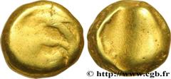Celtic coins SENONES (Area of Sens) Type : Statère globulaire ou flan de statère d’or  Date : c. 100-80 AC.  Metal : gold  Diameter : 14,5  mm Weight : 7,51  g. Rarity : INÉDIT  Obverse legend : Anépi