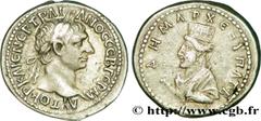 TRAJAN(27/10/97-8/08/117)Marcus Ulpius TraianusAuguste(25/01/98-8/08/117) Didrachme N° v38_0555    Date : 98-99 Nom de l'atelier : Syrie, atelier indéterminé Métal : argent Diamètre : 20,5mm Axe des c