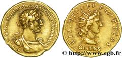 HADRIEN(11/08/117-10/07/138)Publius ئlius Hadrianus Aureus N° v38_0562    Date : 117 Nom de l'atelier : Rome Métal : or Diamètre : 19,5mm Axe des coins : 6h. Poids : 7,36g. Degré de rareté : R2 Etat d