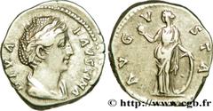 FAUSTINE MERE(+141)Annia Galeria FaustinaConsécration d'Antonin le Pieux Denier N° v38_0606    Date : c. après 147 Nom de l'atelier : Rome Métal : argent Diamètre : 19mm Axe des coins : 12h. Poids : 3