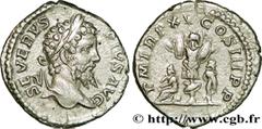 SEPTIME SEVERE(13/04/193-4/02/211)Lucius Septimius Severus Denier N° v38_0666    Date : 207 Nom de l'atelier : Rome Métal : argent Diamètre : 20mm Axe des coins : 6h. Poids : 3,19g. Degré de rareté : 