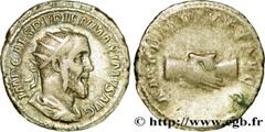 PUPIEN(02-04/05/238)Marcus Clodius Pupienus Maximus Antoninien N° v38_0777    Date : 238 Nom de l'atelier : Rome Métal : argent Diamètre : 21,5mm Axe des coins : 6h. Poids : 4,90g. Degré de rareté : R