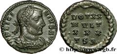 LICINIUS Ier(11/08/308-09/324)Valerius Licinianus Licinius Centenionalis ou nummus N° v38_1166    Date : 318-319 Nom de l'atelier : Macédoine, Thessalonique Métal : cuivre Diamètre : 17,5mm Axe des co