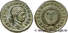 CONSTANTIN II(1/03/317-04/340)Flavius Claudius Julius ConstantinusCésar(1/03/317-9/09/337) Centenionalis ou nummus N° v38_1257    Date : 322-324 Nom de l'atelier : Viennoise, Arles Métal : cuivre Diam