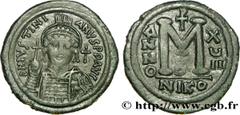JUSTINIEN Ier(1/08/527-14/11/565) Follis, (GB, ئ 1) N° v38_1387    Date : 543-544 Nom de l'atelier : Nicomédie Métal : cuivre Diamètre : 35mm Axe des coins : 7h. Poids : 20,70g. Degré de rareté : R1 E