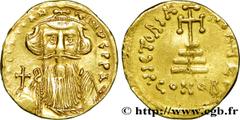 CONSTANS II(09/641-15/07/668) Solidus N° v38_1412    Date : 651-654 Nom de l'atelier : Constantinople Métal : or Diamètre : 19,5mm Axe des coins : 6h. Poids : 4,26g. Etat de conservation : SUP Prix de